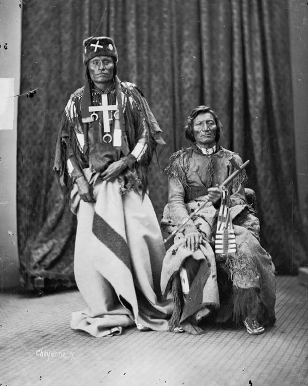 1873 William Henry Jackson portrait of Northern Cheyenne leaders Little Wolf, also known as Little Coyote, and Morning Star, also known as Dull Knife.