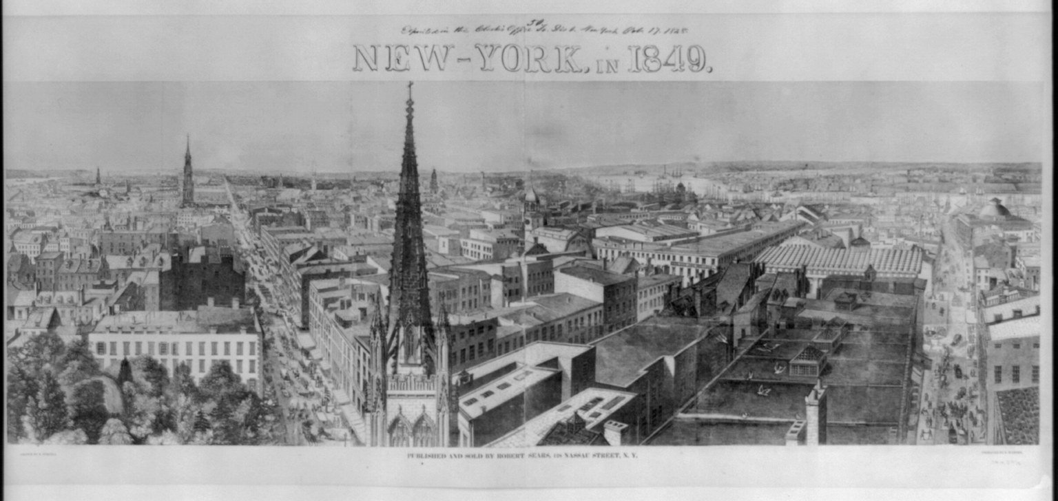Panoramic view, New-York, in 1849