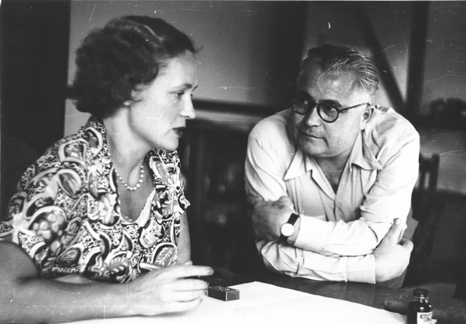 Vladimir and Evdokia Petrov together inside an Australian safe house after their defections