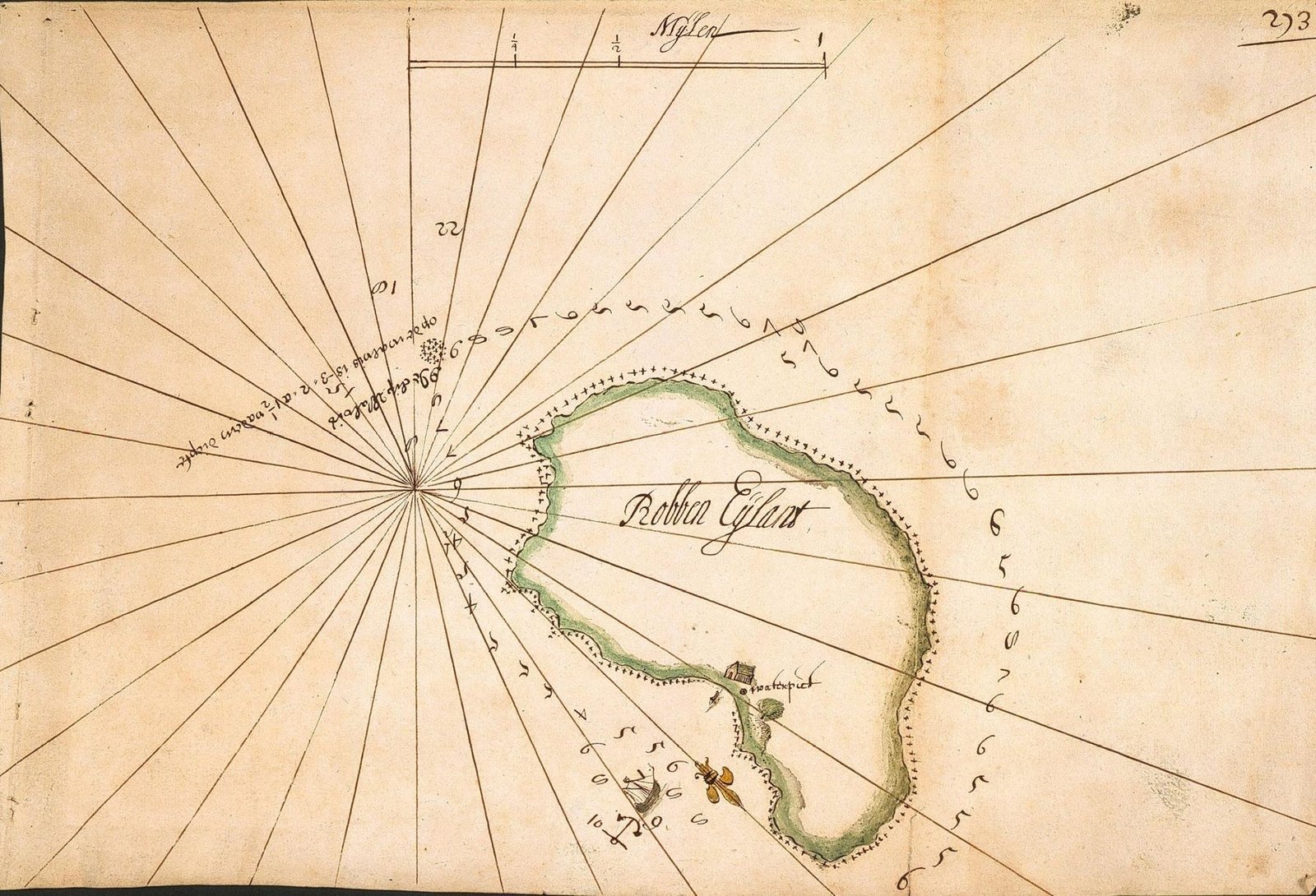 Map of Robben Island / Kaartje van het Robben Eyland