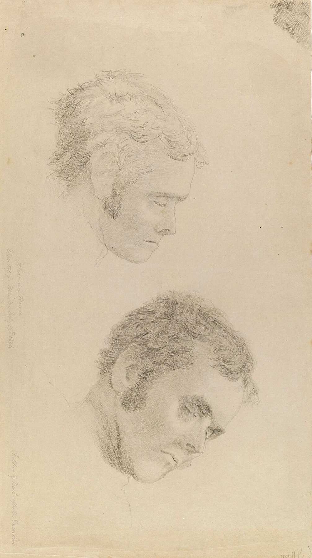 Pencil profile study of Alexander Pearce made by Thomas Bock after Pearce’s execution in 1824.