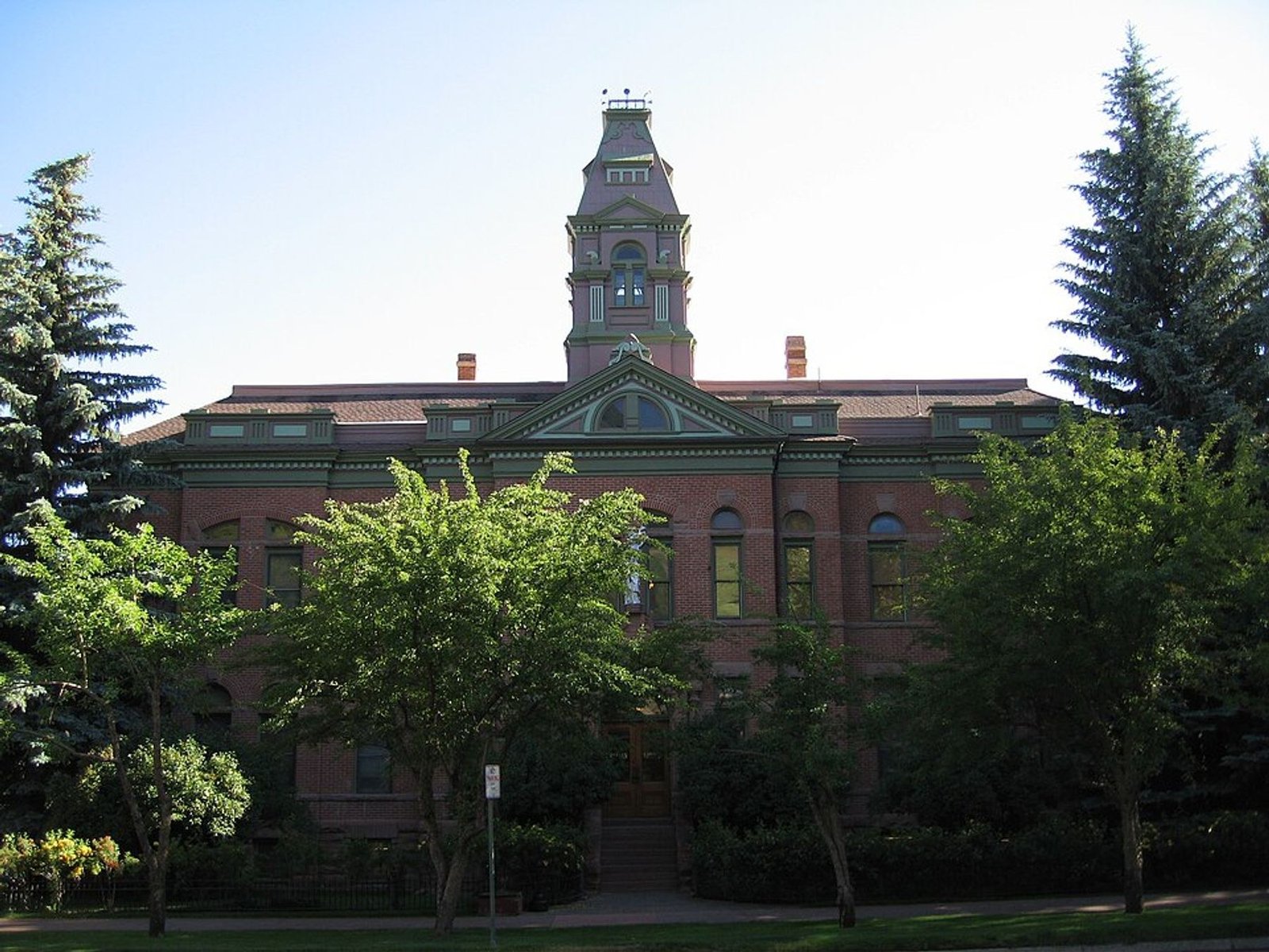 The red-brick Pitkin County Courthouse in Aspen, Colorado, photographed in 2010.