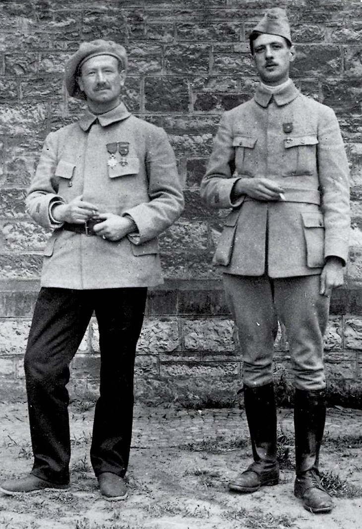 Charles de Gaulle, at right, standing beside another French officer while a prisoner of war in 1916.