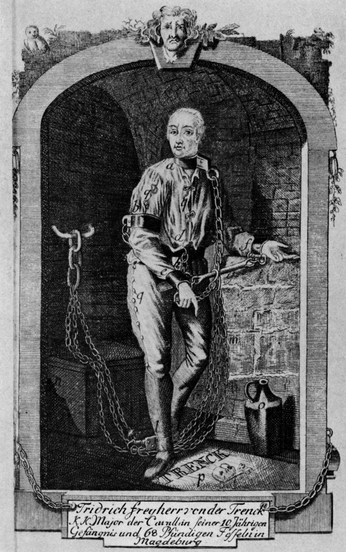 Johann Ernst Mansfeld’s 1787 copper engraving representing Friedrich Freiherr von der Trenck.