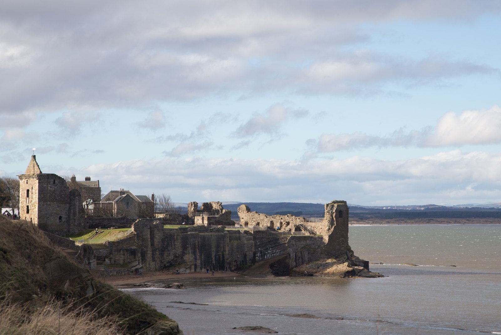 Ruins of St Andrews Castle on the Fife coast, photographed in 2017.