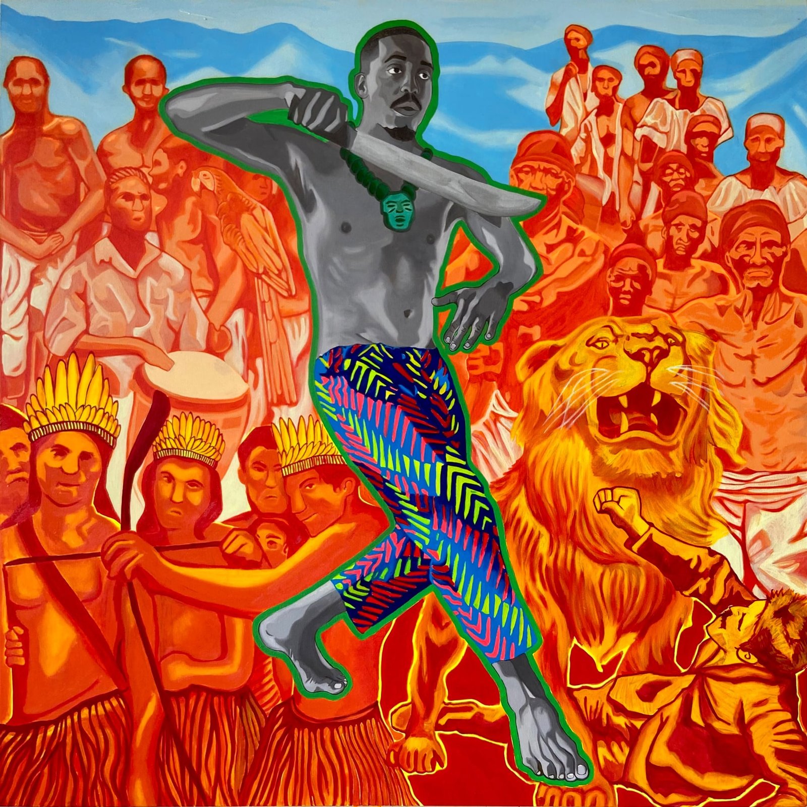 Modern artistic representation of Benkos Biohó by Herbert De Paz.