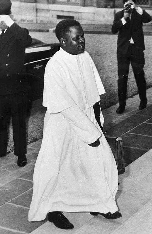 Black-and-white archival photograph of former Congolese president Fulbert Youlou in August 1963.