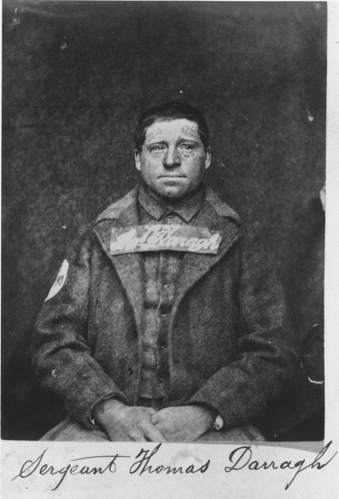 Nineteenth-century prison portrait of Fenian prisoner Thomas Darragh.