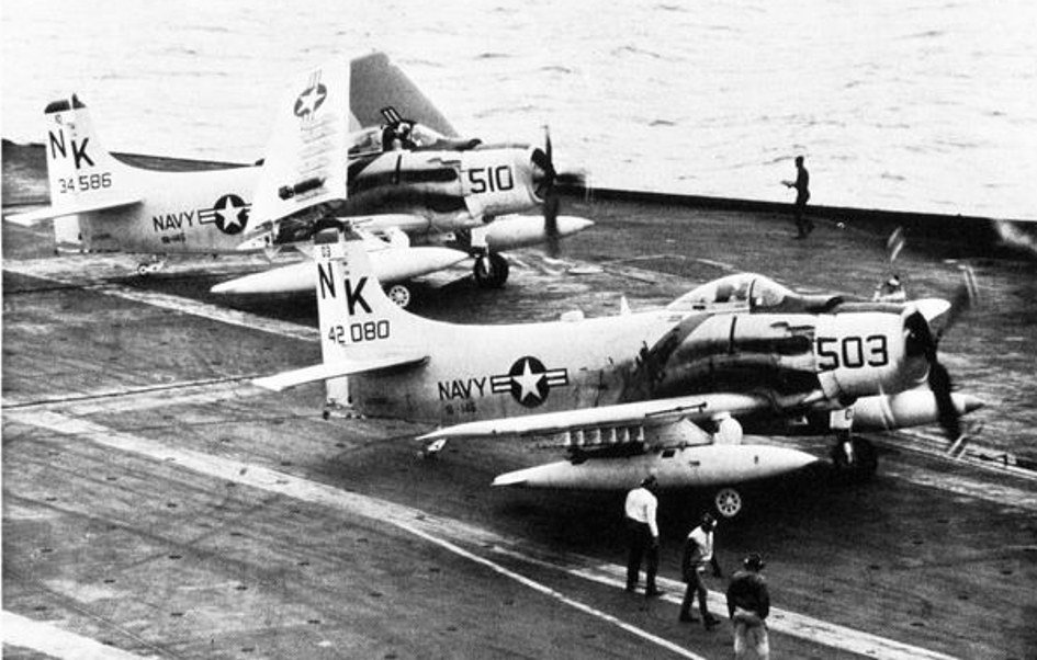 VA-145 A-1 Skyraiders aboard USS Ranger, circa 1966