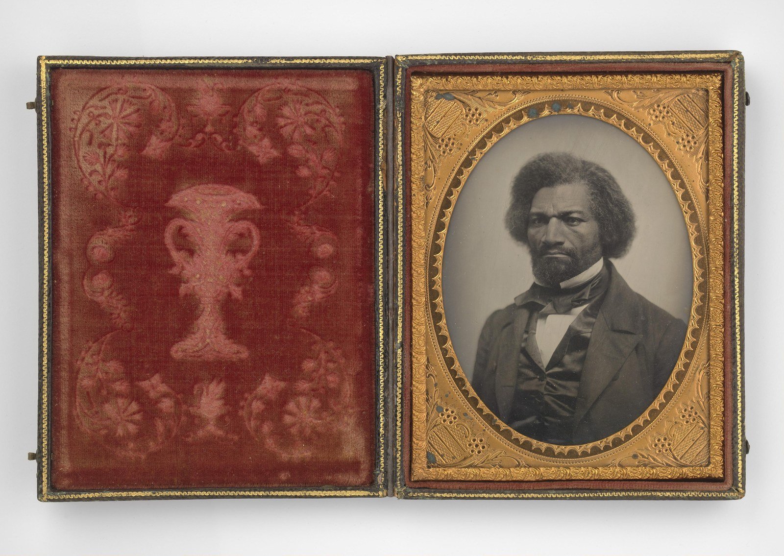 Ambrotype portrait of Frederick Douglass around 1856.