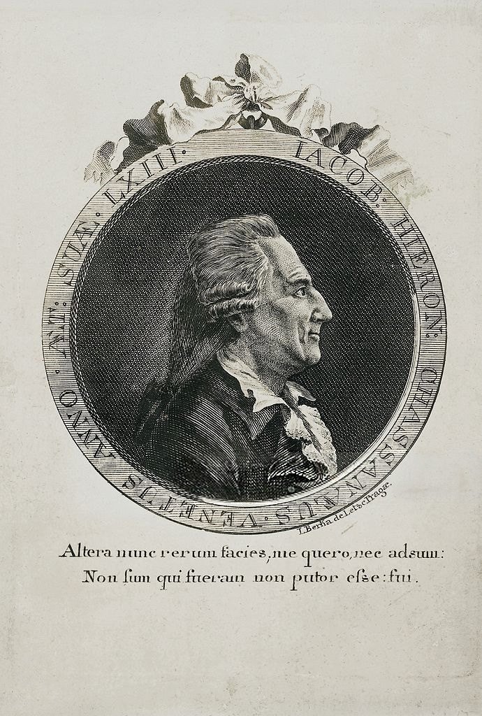 Engraved portrait of Casanova at age 63