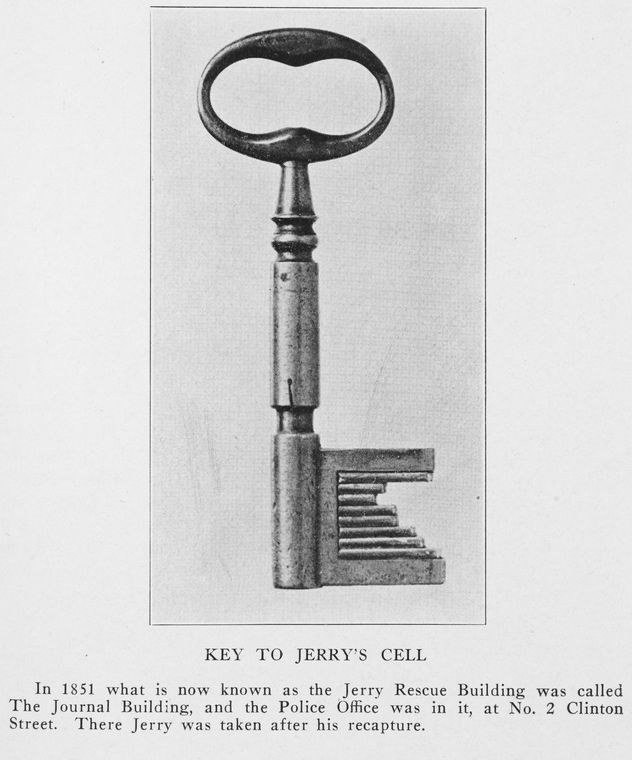 Key to Jerry’s cell and caption identifying the police-office site