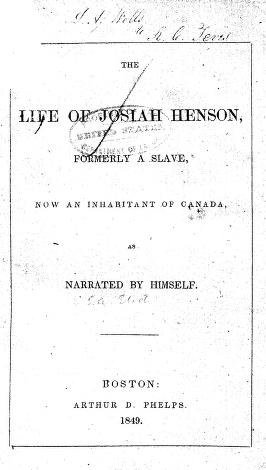 Title page or selected page from Henson’s 1849 autobiography
