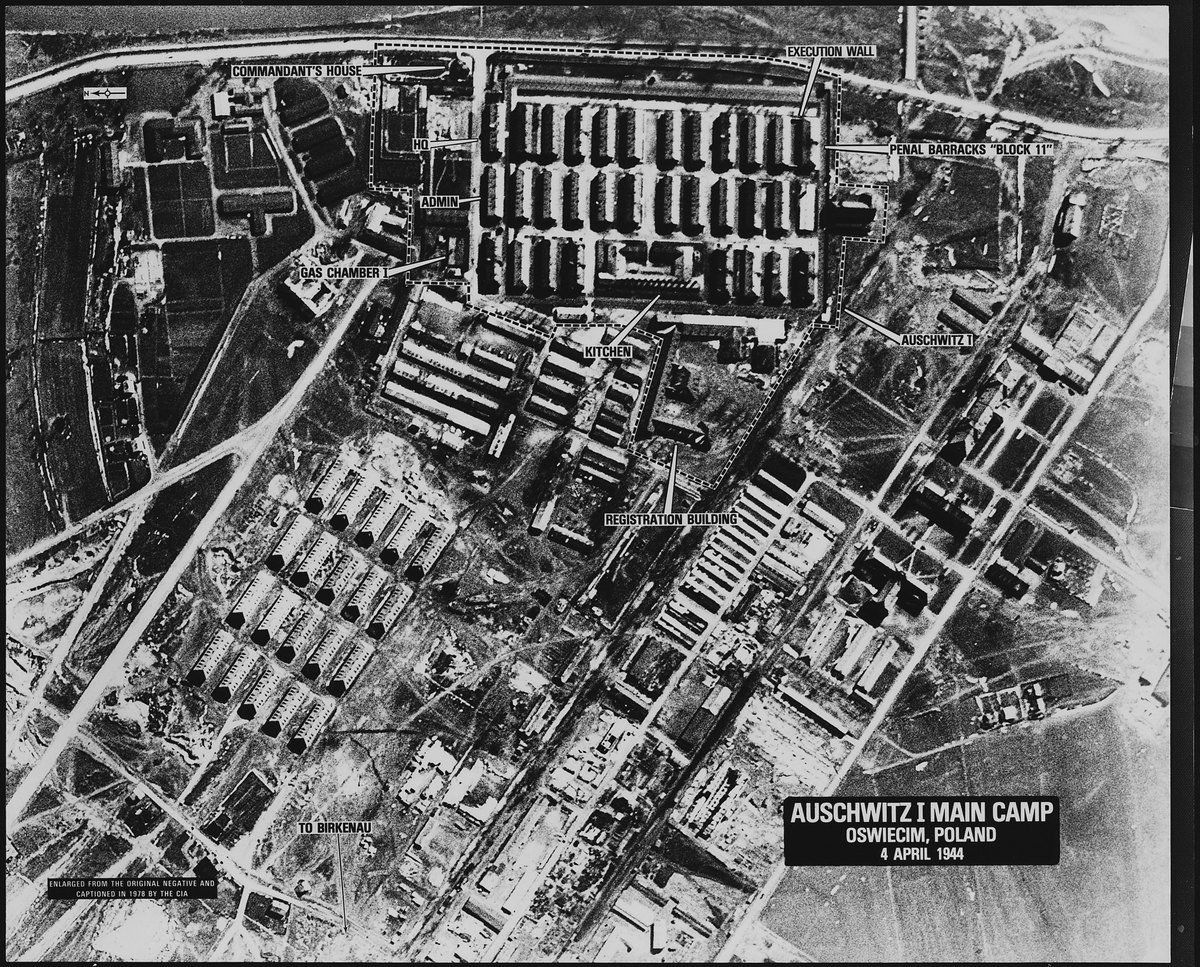 Aerial view of Auschwitz I