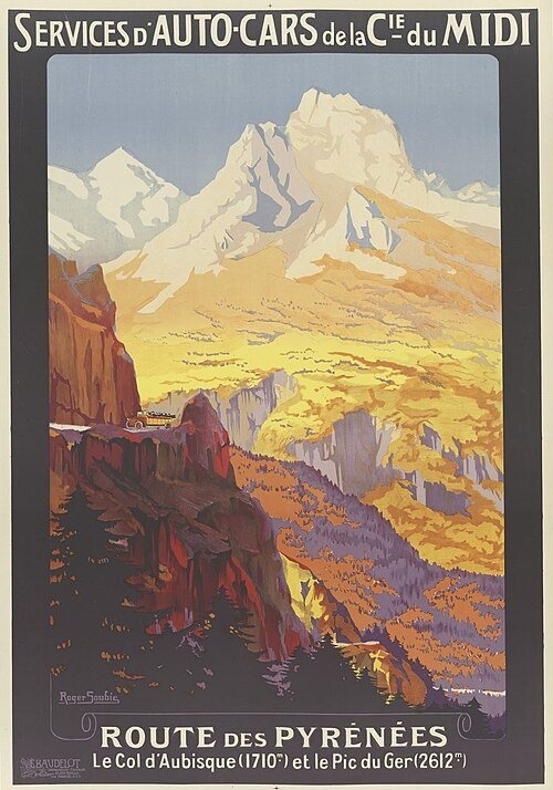 Historical Route des Pyrénées map/poster