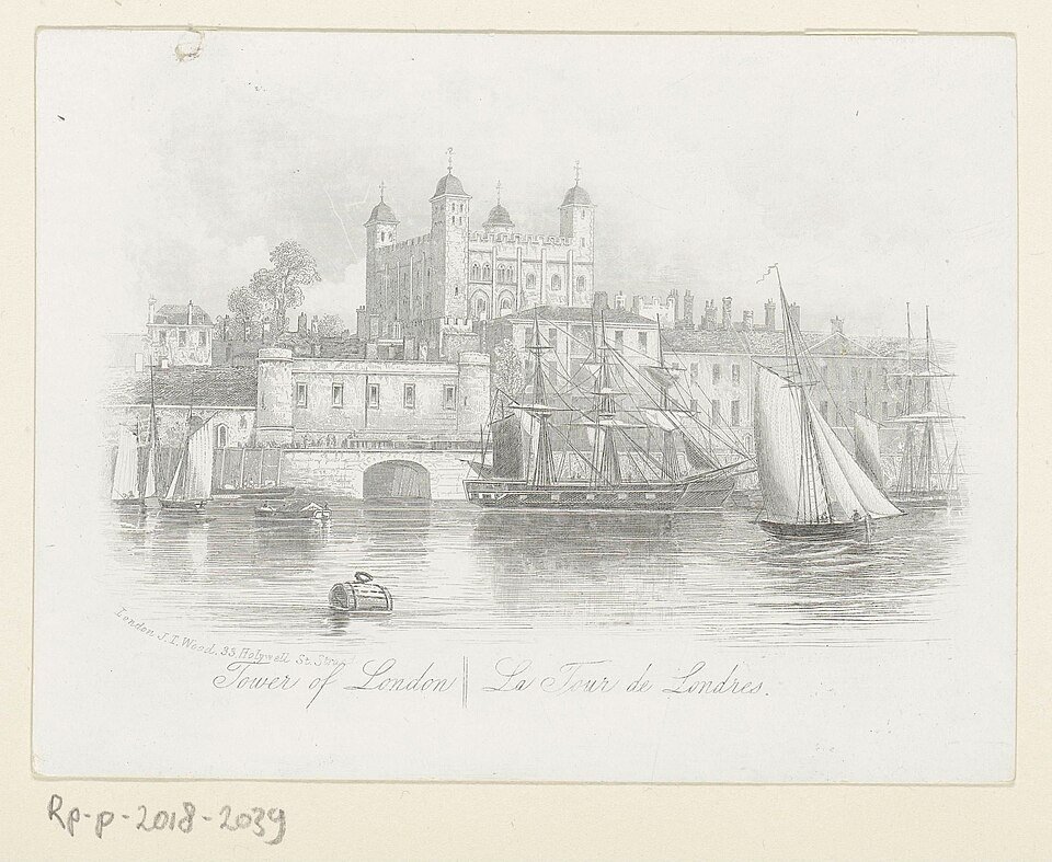 Engraved view of the Tower of London