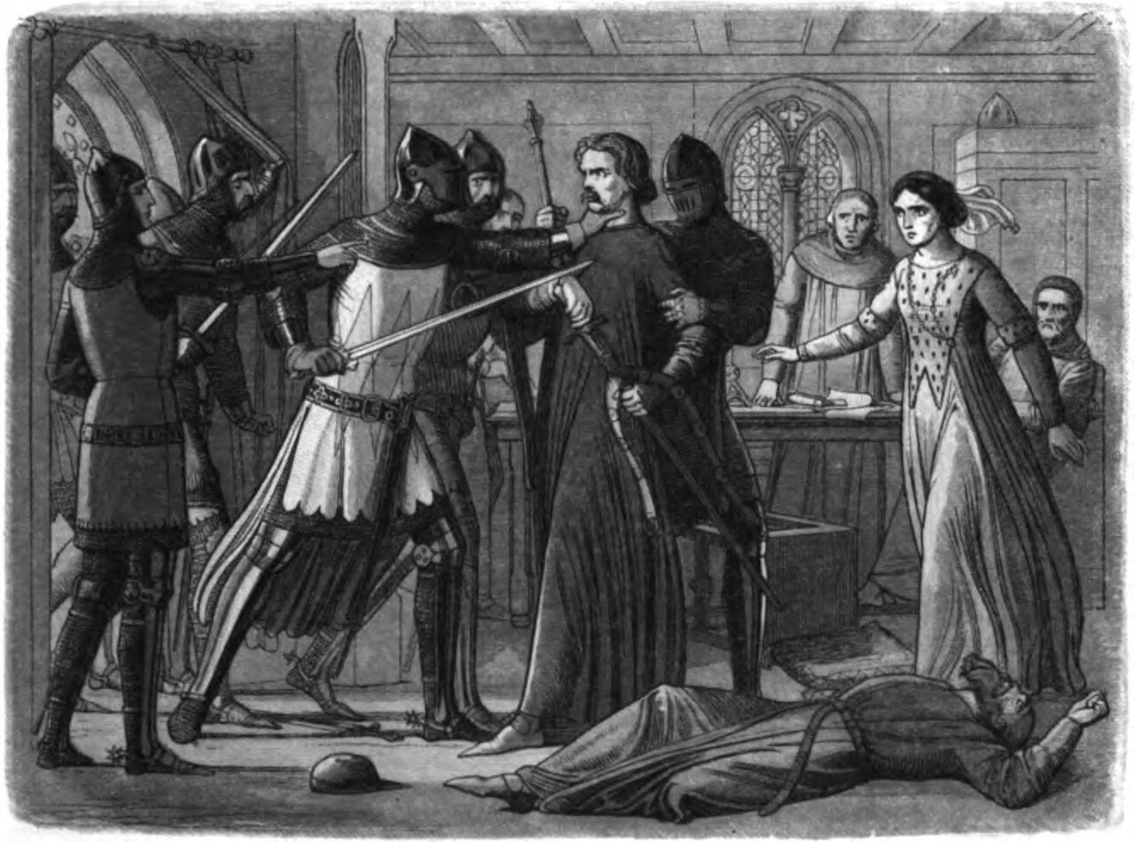 Nineteenth-century illustration of Edward III seizing Roger Mortimer