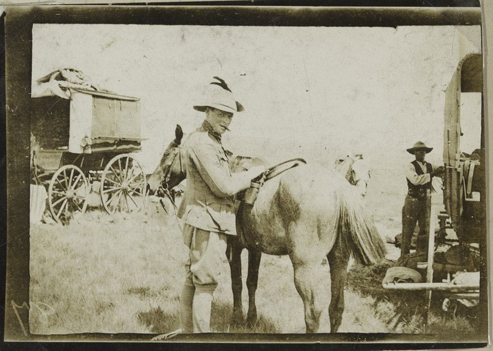 Period photograph of Churchill in South Africa shortly after the escape period